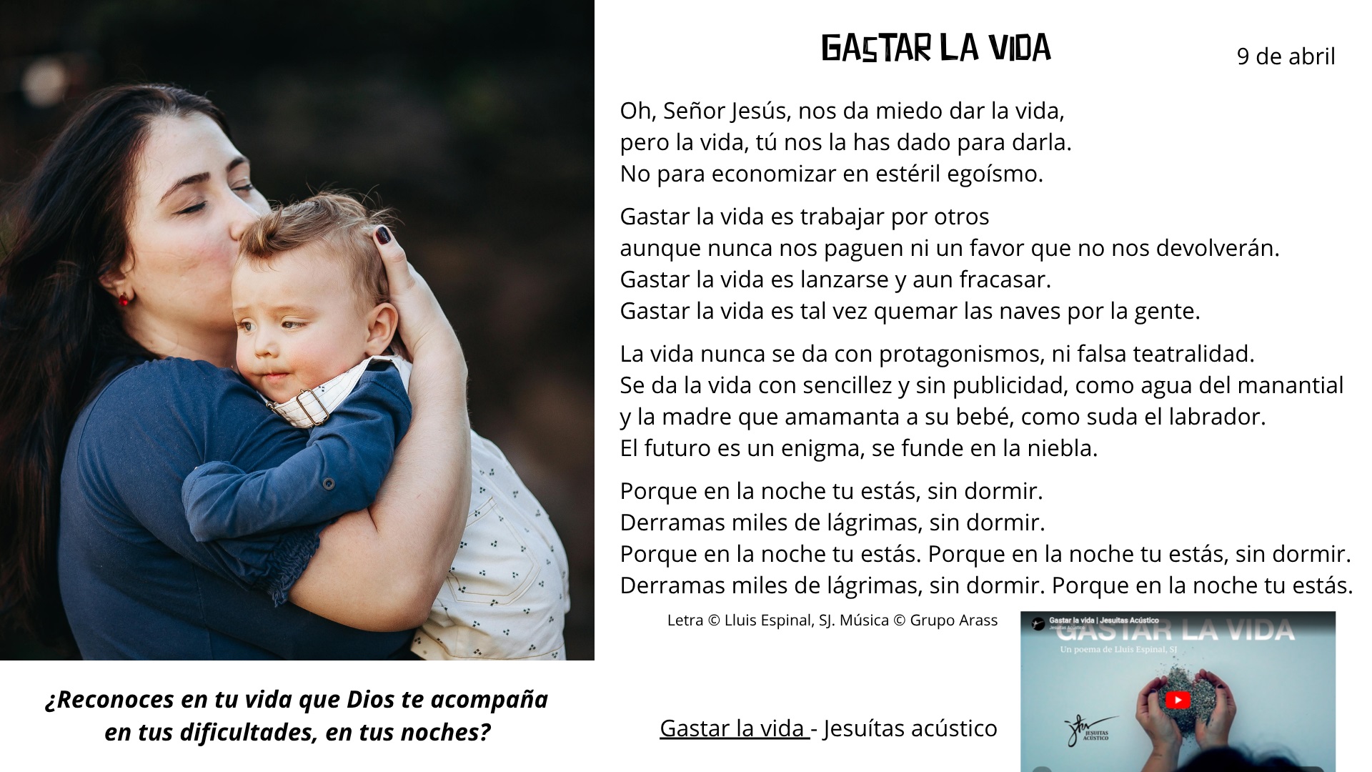 Gastar la vida · 9 de abril de 2026